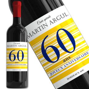 Bouteille de vin personnalisée Joyeux Anniversaire