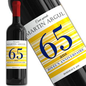 Bouteille de vin personnalisée Joyeux Anniversaire