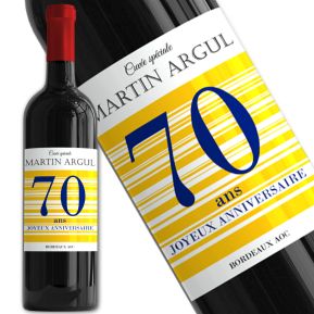 Bouteille de vin personnalisée Joyeux Anniversaire