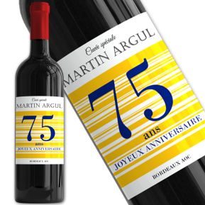 Bouteille de vin personnalisée Joyeux Anniversaire