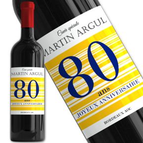 Bouteille de vin personnalisée Joyeux Anniversaire