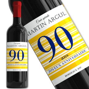 Bouteille de vin personnalisée Joyeux Anniversaire