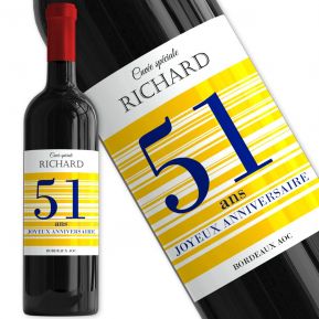 Bouteille de vin personnalisée Joyeux Anniversaire