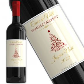 Bouteille de vin personnalisée Noël