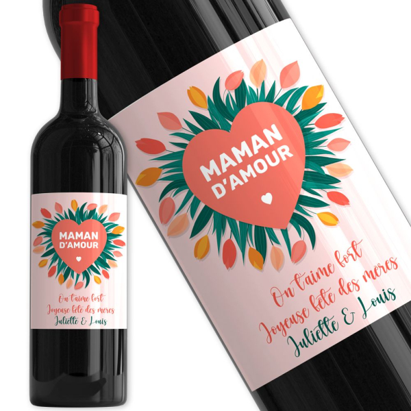 Vin personnalisé Maman d'amour