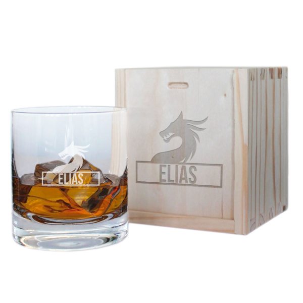 Verre whisky gravé Dragon