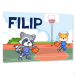 Personalizovaná d&#283;tská cedulka na dve&#345;e  Basketbal