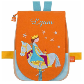 Personalizovaný batoh s princem a dřevěným koněm Personalizovaný batoh s princem a dřevěným koněm
