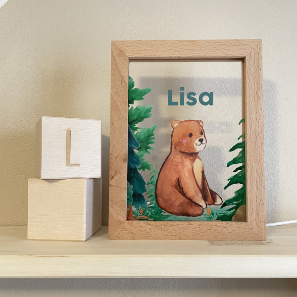 Personalizovaný LED ráme&#269;ek les a zví&#345;ata