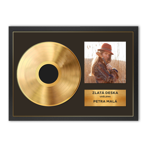 Personalizovaný plakát se zlatou nebo platinovou deskou a fotkou