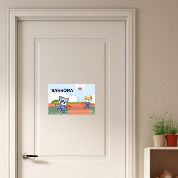 Personalizovaná d&#283;tská cedulka na dve&#345;e  Basketbal