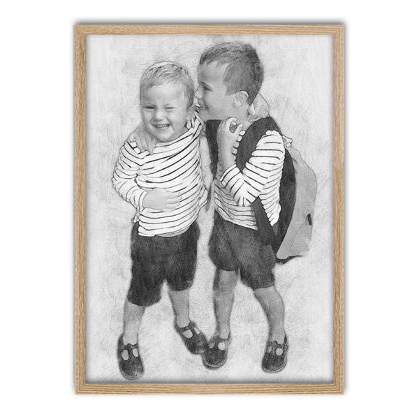 Portrét ve stylu uhlu podle fotografie
