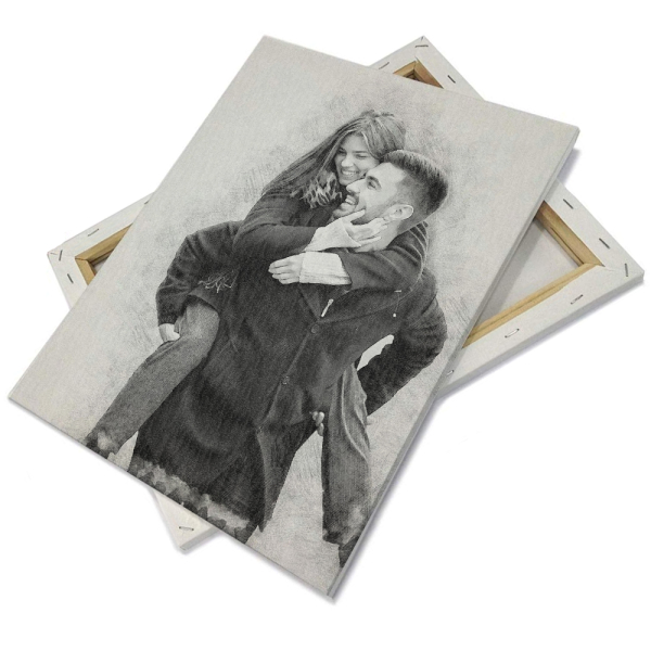 Portrét ve stylu uhlu podle fotografie