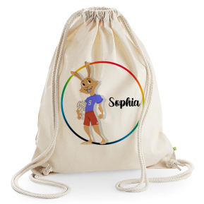 Fritidstaske med navn og design af sportsdyr Fritidstaske med navn og design af sportsdyr