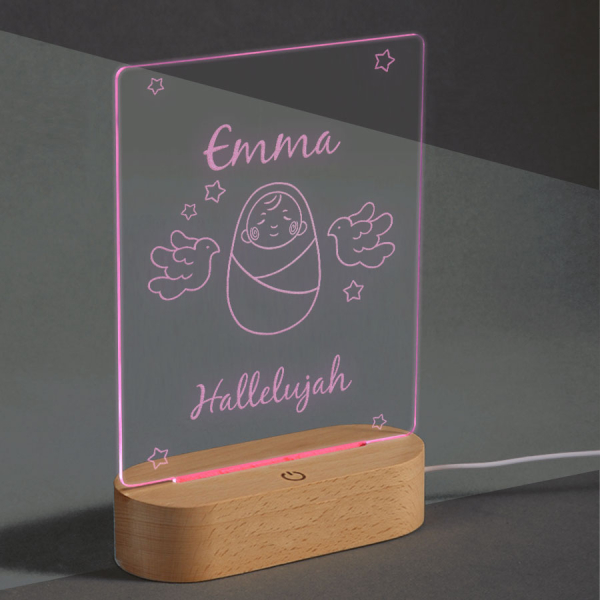 Personlig LED-lampe  Dåb