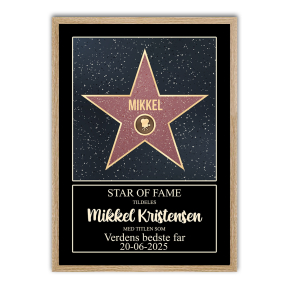 Personligt Walk of Fame-certifikat med ramme Personligt Walk of Fame-certifikat med ramme