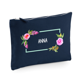 Trykt pung med akvarelblomster