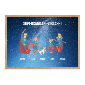 Kehystetty juliste supersankariperheestä Kehystetty juliste supersankariperheestä