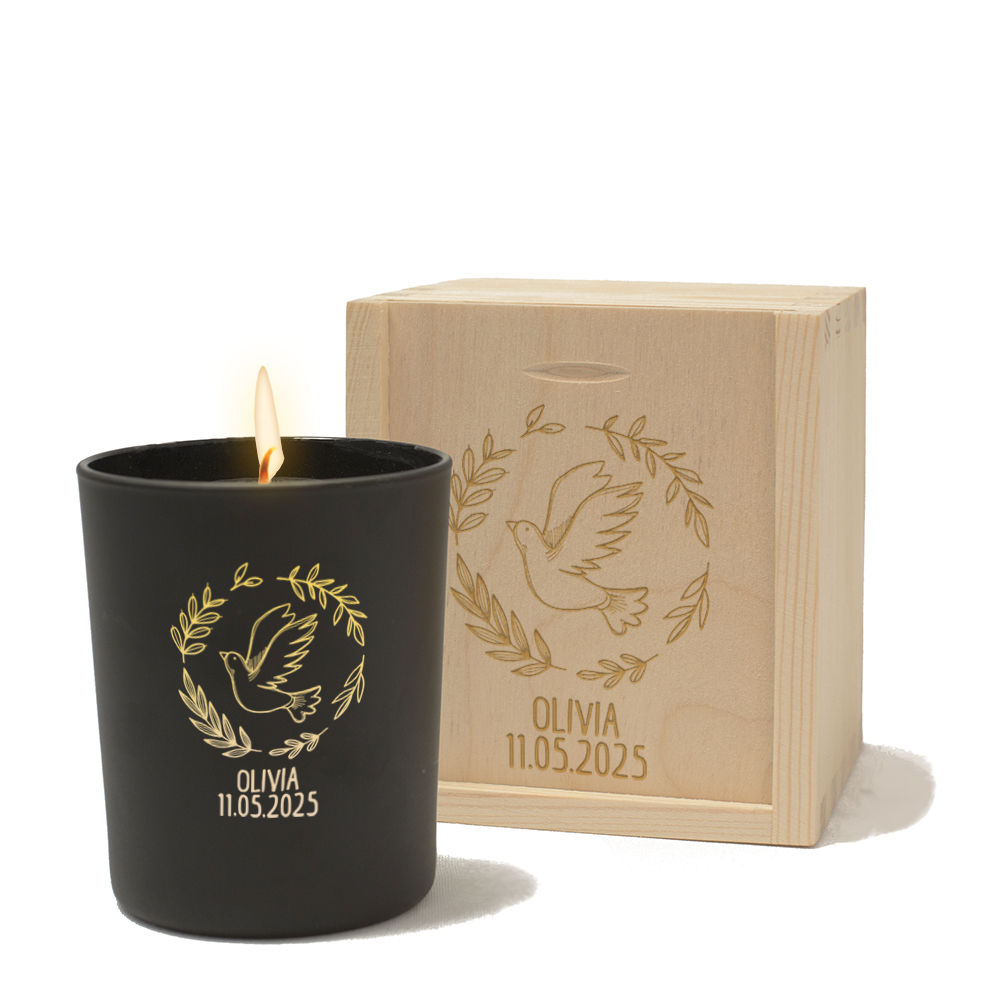 Engraved candle Engraved candle