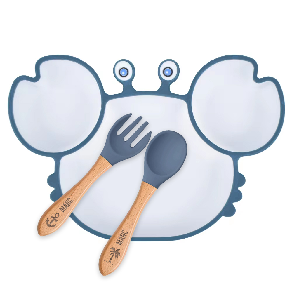 Cutlery and silicone baby plate Cutlery and silicone baby plate
