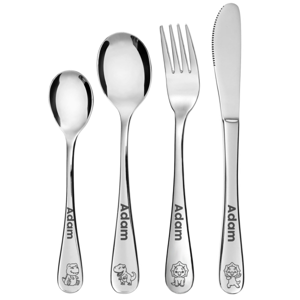 Personalised dinosaur children's cutlery