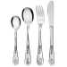 Children's silverware with printed wooden case savanna
