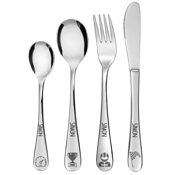 Cutlery in printed wooden box Formula 1 Driver