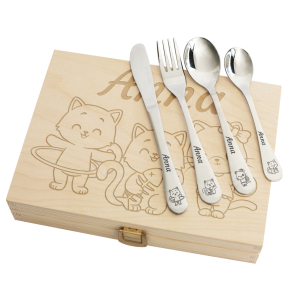 Engraved children's cutlery cats Engraved children's cutlery cats