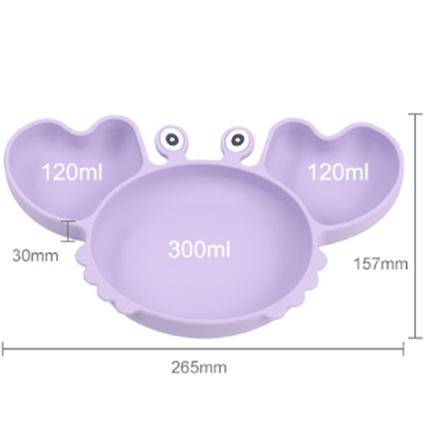 Crab plate and engraved children's cutlery