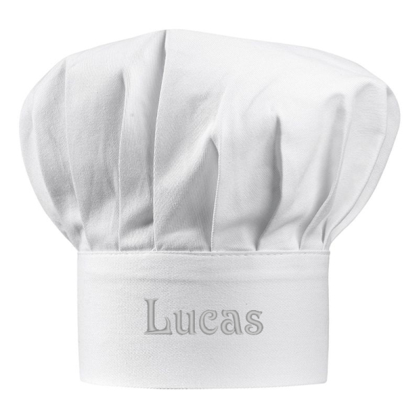 Embroidered chef's hat for adults