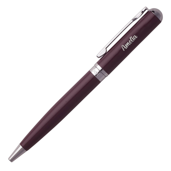 Engraved ballpoint pen Cacharel Tourbillon burgundy