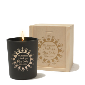 Engraved candle for teacher – circle of hands Engraved candle for teacher – circle of hands