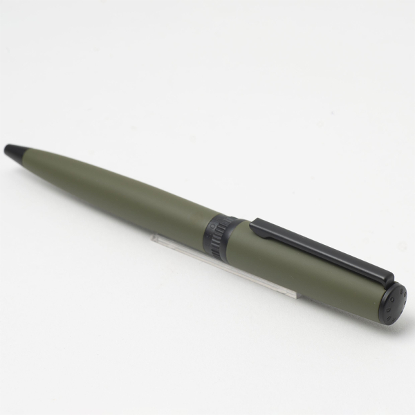 Engraved khaki Hugo Boss Gear Matrix ballpoint pen
