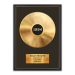 Framed poster of a personalised Gold or Platinum record - gold