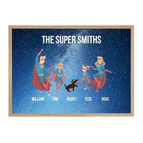 Framed Superhero Family Poster