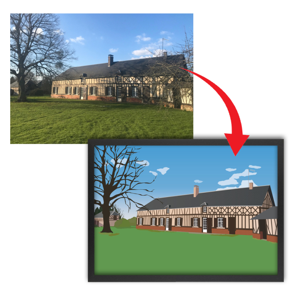 House portrait customised from a photo