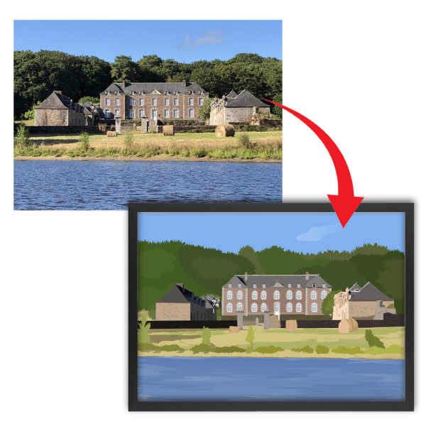 House portrait customised from a photo