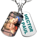 Keychain photo plaque with name double-sided