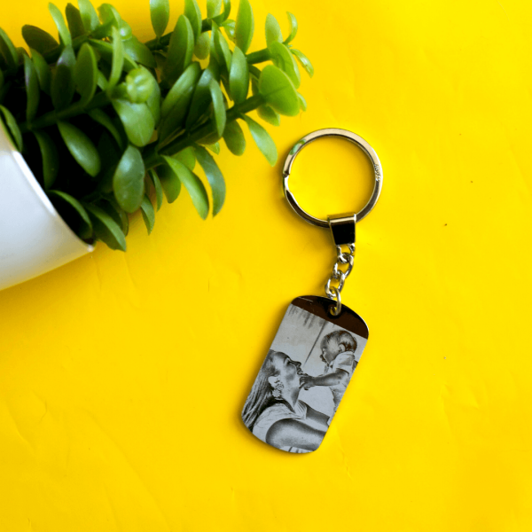 Photo engraved key ring