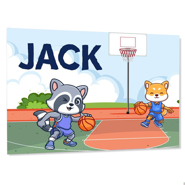 Personalised kids door sign - Basketball