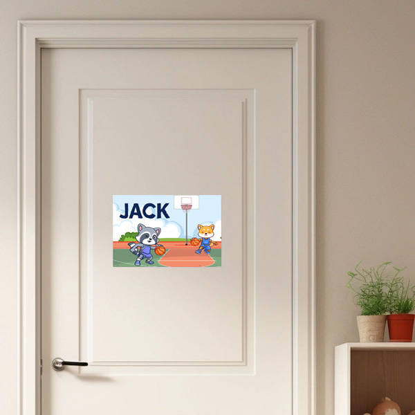 Personalised kids door sign - Basketball