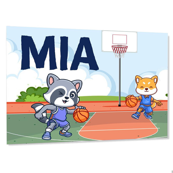 Personalised kids door sign - Basketball