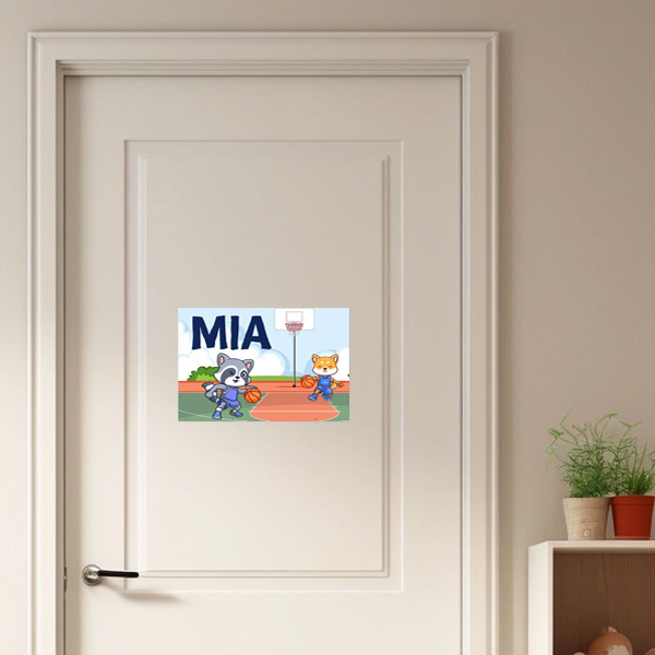 Personalised kids door sign - Basketball