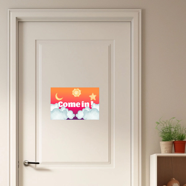 Personalised kids door sign - Clouds
