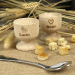 Personalised wooden egg cup with first name and pattern