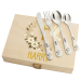 Baptism box and its personalised cutlery