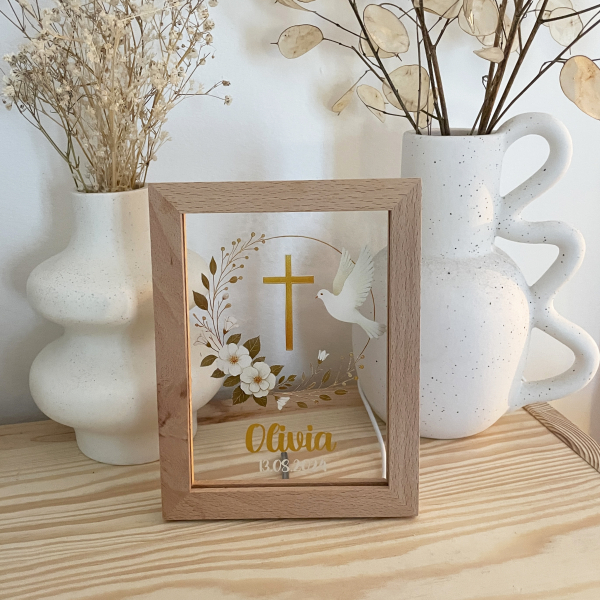 Personalised baptism LED frame