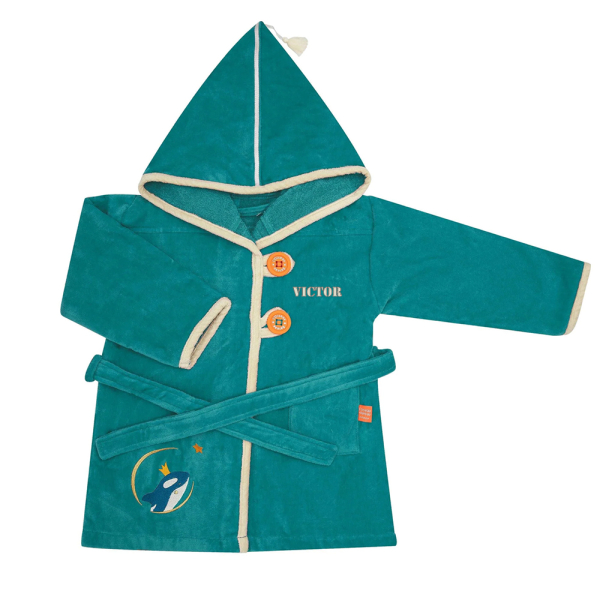 Personalised child bathrobe Orca