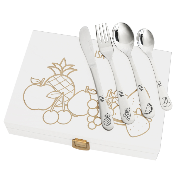 Personalised children's cutlery fruits