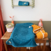 Personalised children's towel 70 x 140 cm  Blue Raccoon